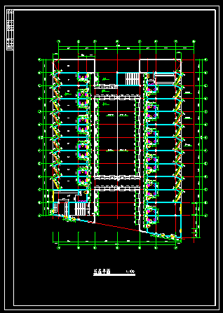 某中学综合楼及宿舍CAD建筑方案设计图-图二