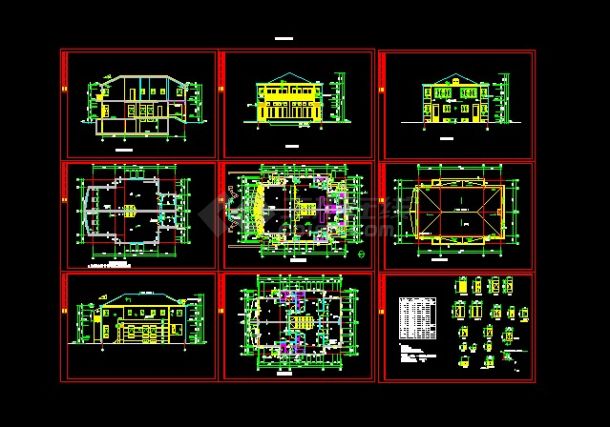 某地区某联体别墅建筑设计cad施工图-图一