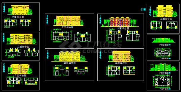 多种户型住宅房建筑施工CAD设计方案图纸-图一