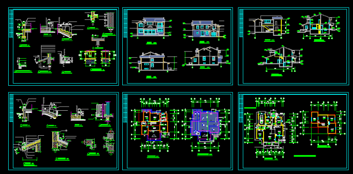 一套简单的别墅建筑方案图纸（共6张）_图1