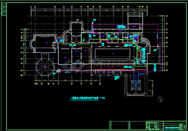 某建筑全套地源热泵cad平面施工设计图-图二