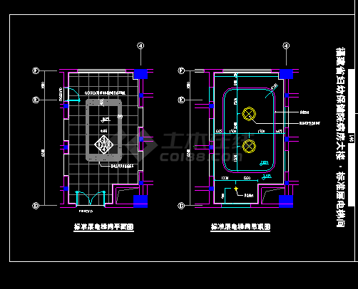 某医院大楼标准层电梯间装修cad立面施工设计图-图二