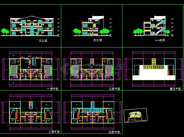 某地小型别墅建筑设计方案CAD图-图一