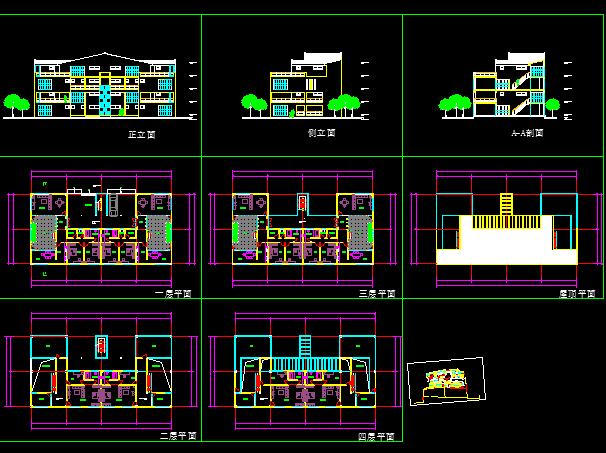某地小型别墅建筑设计方案CAD图_图1