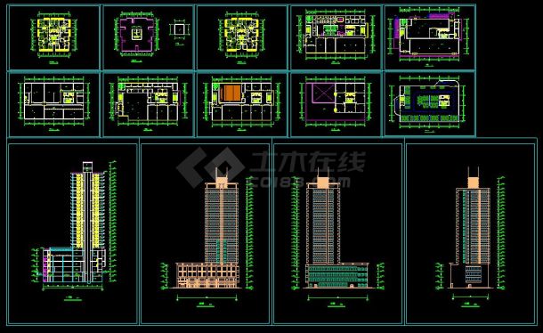 某地现代风格高层住宅楼建筑设计cad施工图-图一