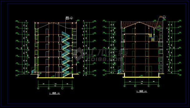 某高档小区多层精品住宅楼建筑设计cad施工图-图二