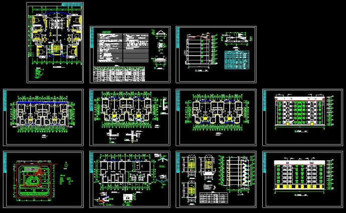 某住宅小区高档多层住宅楼建筑设计cad施工图(含设计说明）_图1