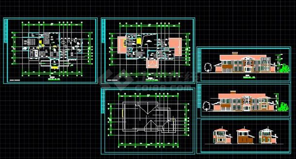 某地两层独立别墅方案设计建筑CAD图-图一