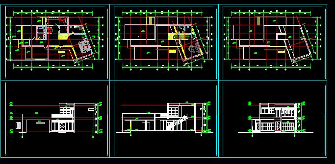 某地小型现代别墅方案建筑设计图（共6张）_图1