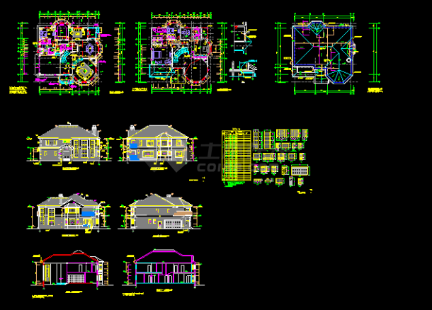某地一套钢结构别墅建筑CAD图纸-图一