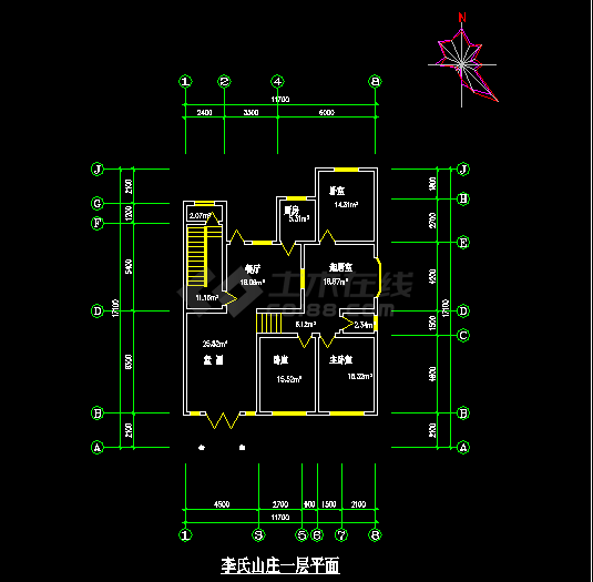 比较简单的农家小型住宅建筑施工图纸-图二