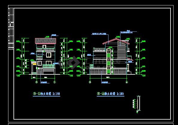 某地区某私家独栋小别墅建筑设计cad施工图-图二