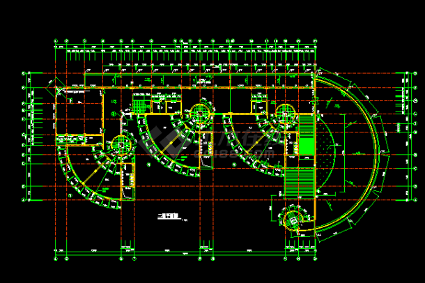 某市某区大型幼儿园建筑平面及外立面CAD设计施工方案图-图二