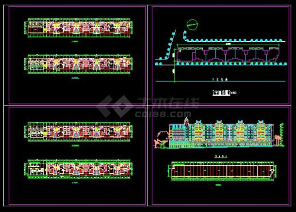 七层商住楼平立面建筑施工图（共4张）-图一