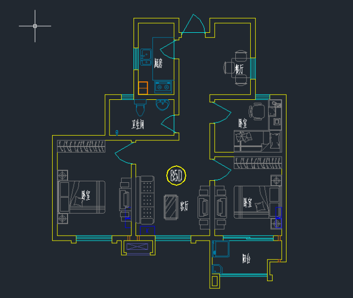 某市保障房项目户型平面图设计_图1