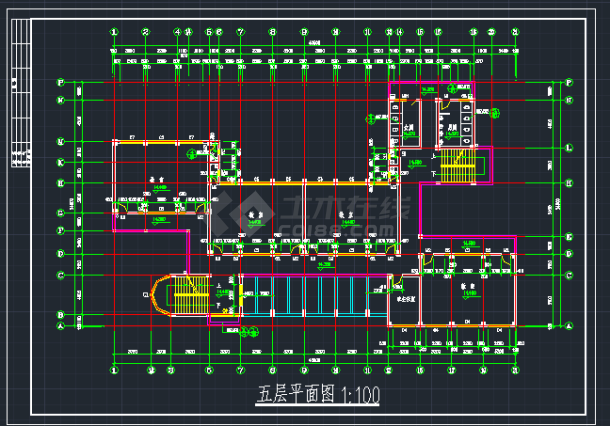 某中学高中教学楼建筑设计施工图纸-图二