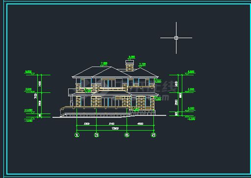 某地区别墅设计方案CAD图纸（效果图）-图二