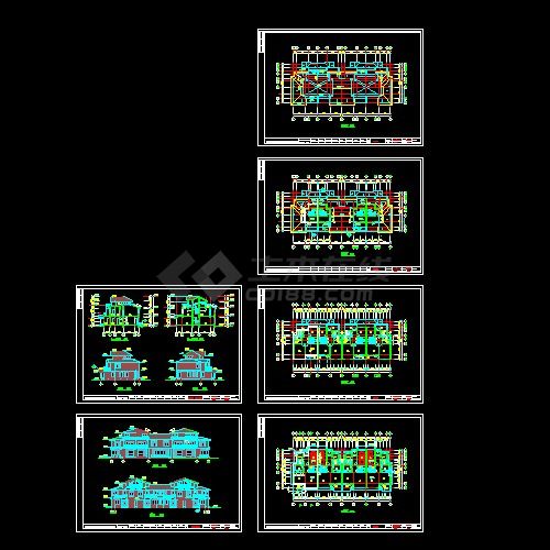 某地区私家联排小别墅建筑设计cad施工图纸-图一