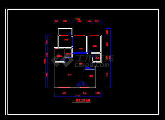 跃层户型装修设计CAD详细方案图纸-图二