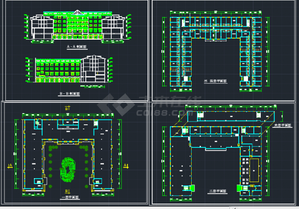 某地区四层星光酒店建筑设计CAD施工方案图-图一