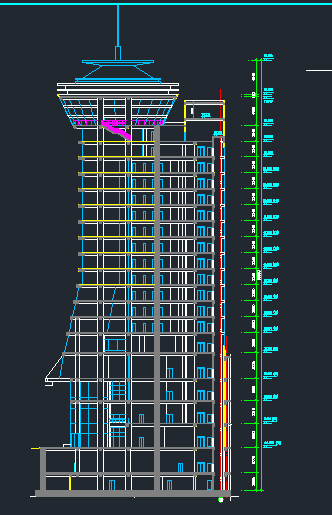某地区十九层四星级酒店建筑设计CAD施工方案图纸-图二