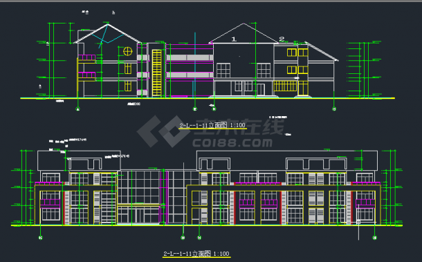 某地区阳光幼儿园三层教学楼建筑设计CAD施工图-图二