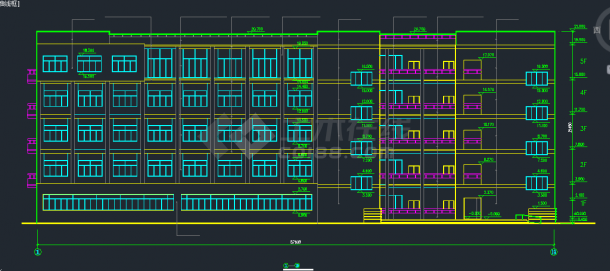 某地区某学校五层实验楼建筑设计CAD施工图-图二
