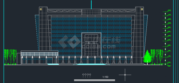 某地区六层娱乐阳光厅综合楼建筑设计CAD施工图-图二