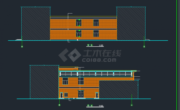 某地区二层小型超市全套建筑设计CAD施工图-图二