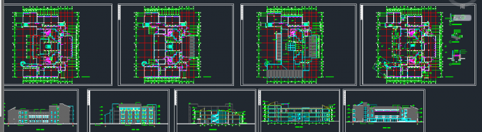 某四层图书馆建筑设计CAD施工图_图1