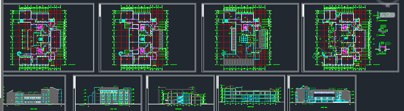 某四层图书馆建筑设计CAD施工图