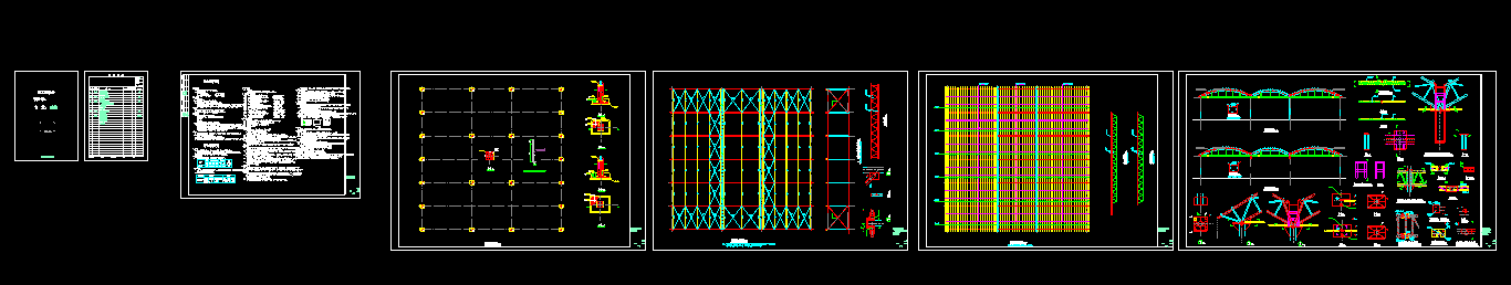 某经典圆管拱形桁架钢构棚结构施工图（甲级院）