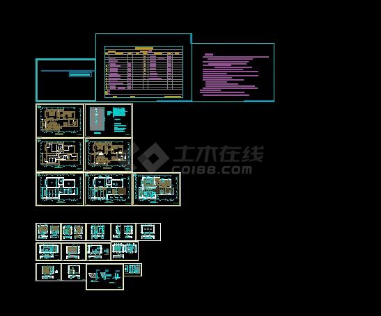 某地区现代风格两房型住宅装修设计cad施工图-图一