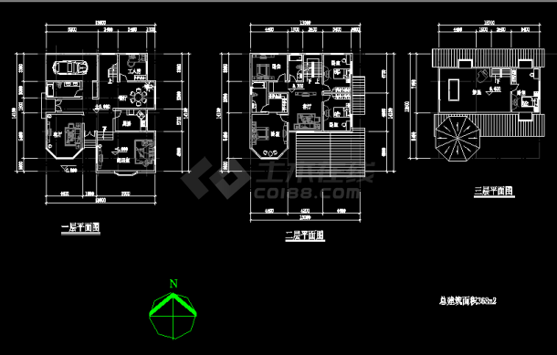 一套简单的别墅建筑户型图（共4张）-图二