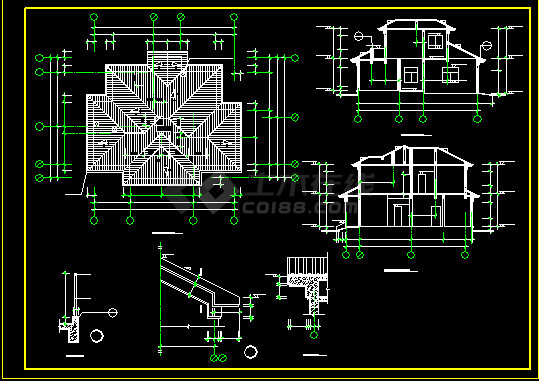 一套简单的砖混结构别墅建筑结构图纸-图二