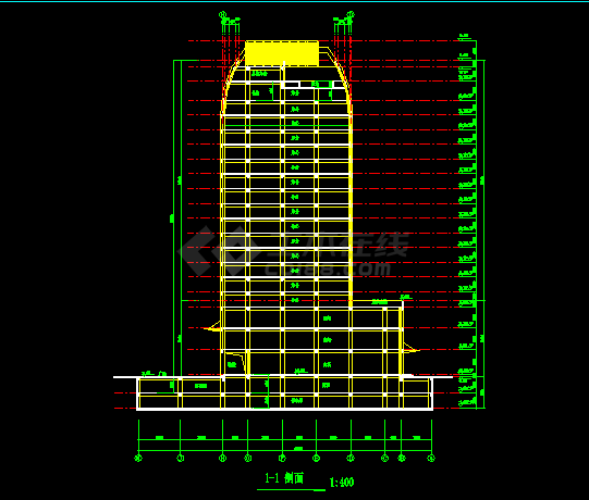 某市高级写字楼建筑设计施工CAD图-图二
