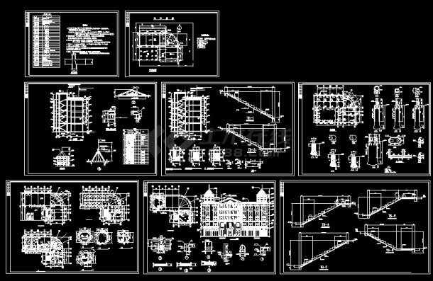 五层框架结构商住楼建筑CAD施工图纸-图一
