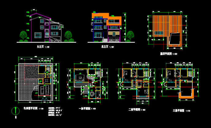 一套新颖的别墅建筑设计方案图（共张）_图1