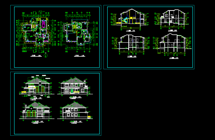 某地区两层私家小别墅设计cad建施图纸含效果图_图1