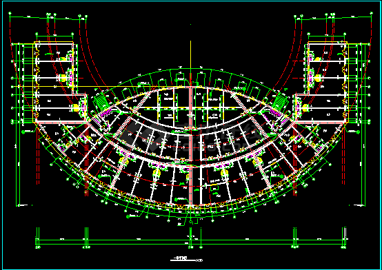 某市广场舞台及网点建筑设计施工CAD图-图二