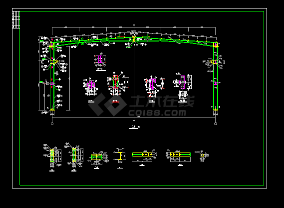 某锅炉房燃气管道结构cad施工设计图-图二