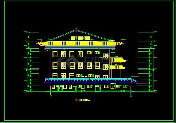 静音寺多层建筑全套施工CAD图纸-图二