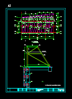 精致会议中心钢桁架结构cad施工设计图纸-图二