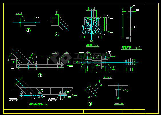 实用单坡钢框架结构cad施工设计图-图二