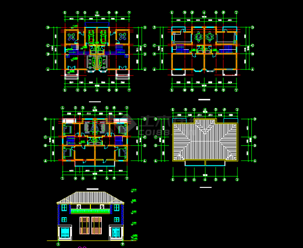 经典小别墅建筑设计方案图(共5张）-图一
