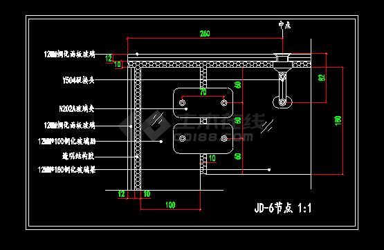 某经典实用玻璃房结构cad设计图-图二