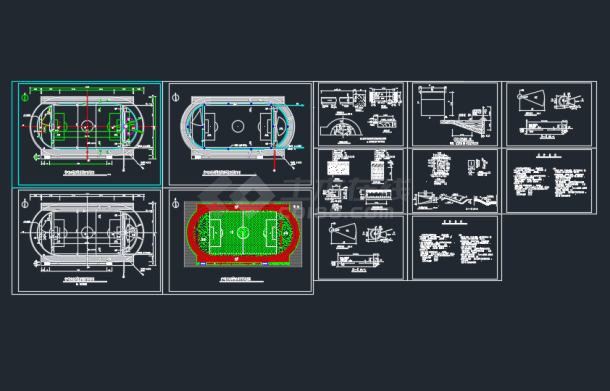 某地学校体育场建筑CAD施工图纸-图一