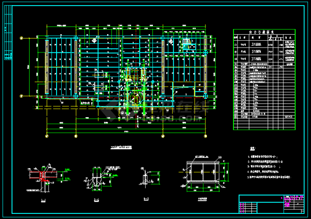 某钢结构平台cad详细施工设计图-图二