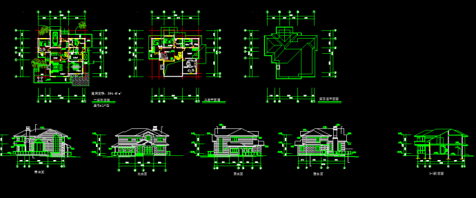 一套实用的别墅建筑CAD图纸（共8张）_图1