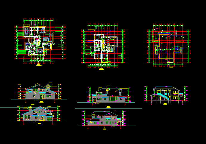 一套实用的别墅建筑方案图纸（共8张）_图1